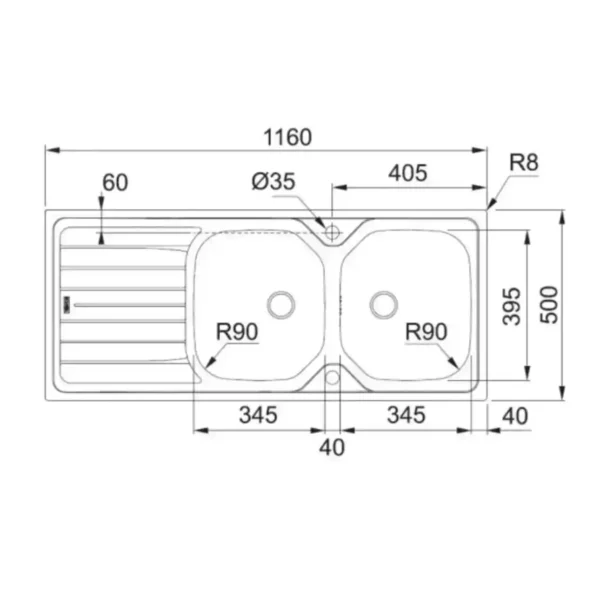 evier-franke-professionnel-double-bac-avec-egouttoir-dimensions