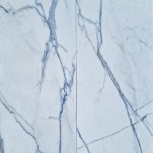 Carreaux en Grés Céram blanc veiné gris / bleu 120x60 cm - épaisseur 8 mm