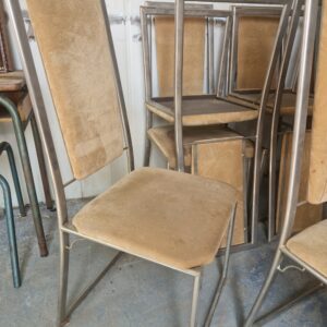 Lot de 6 chaises Vintage pied chromé