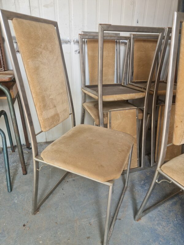 Lot de 6 chaises Vintage pied chromé