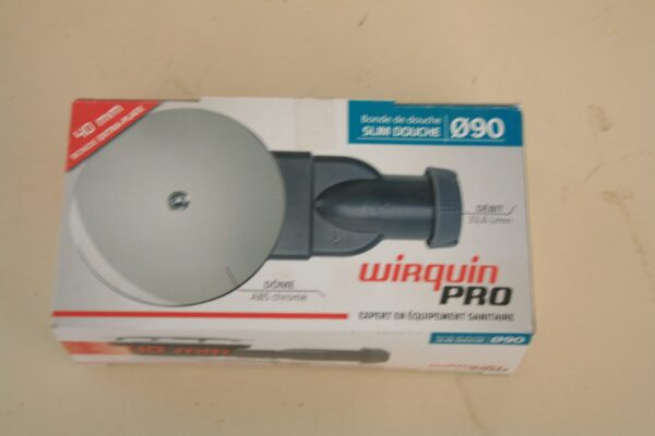 Bonde de douche extra-plate Slim Ø90 Wirquin Pro dans sa boîte