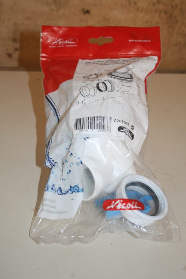 Bonde siphoïde Nicoll 580 pour receveur en grès dans son sachet
