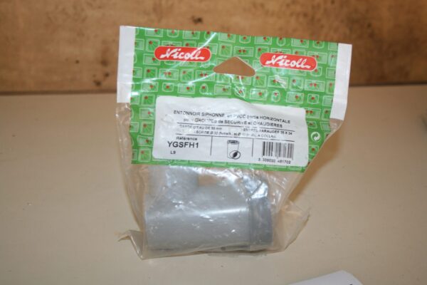 Entonnoir siphonné Nicoll YGSFH1 sortie horizontale dans son sachet