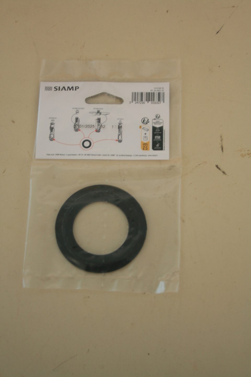 Joint de clapet Siamp sur sa carte, compatible Optima 49, 50, Auto et 5