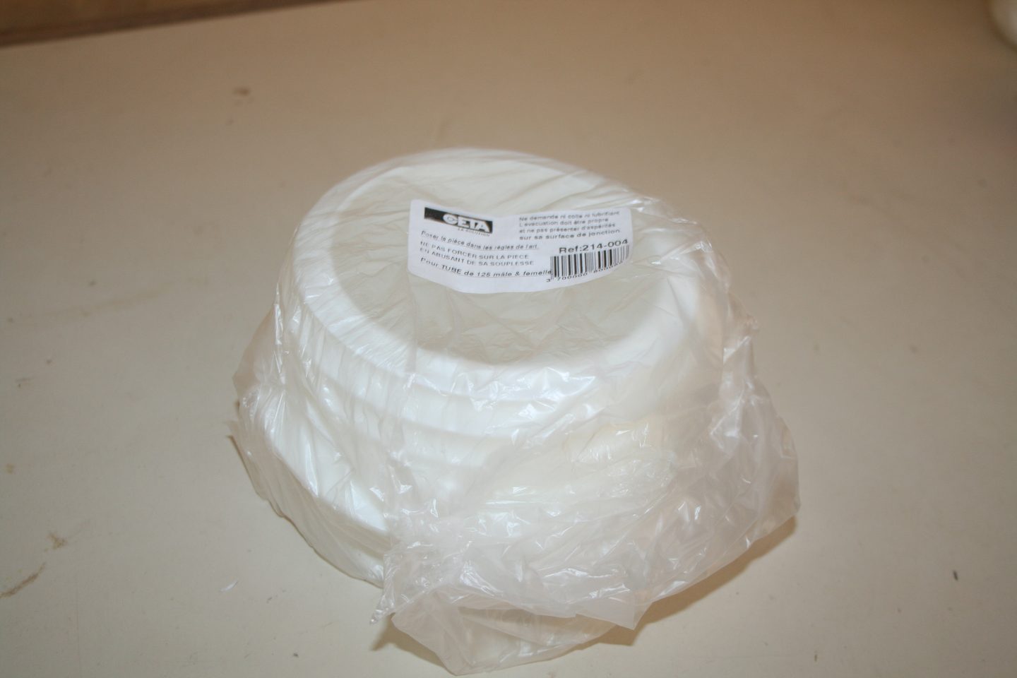 Manchette WC souple CETA 214-004 pour tube Ø125 sous film