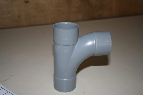 Pied de biche PVC Ø40 femelle-femelle GIRPI gris