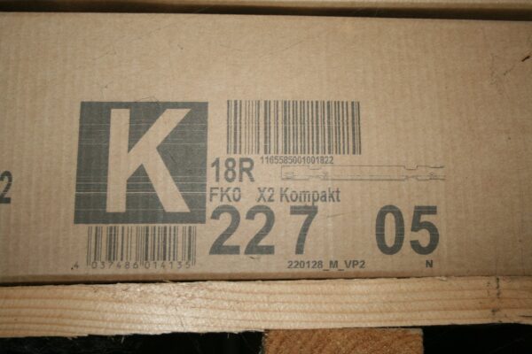Étiquette du carton neuf du radiateur panneau acier Kermi FK0 X2 Kompakt type 22, 700 x 500 mm